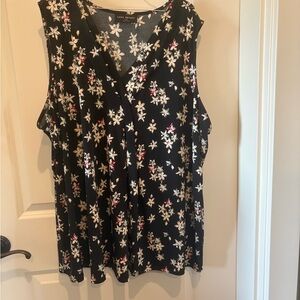 Lane Bryant Floral Sleeveless Swing Top